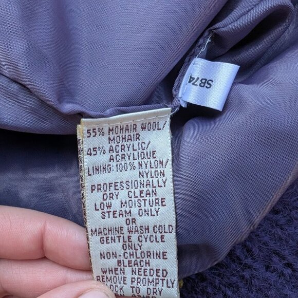 Vintage 1993 Susan Bristol Mohair Blend Floral Pattern Cardigan Size Large - Picture 3 of 11